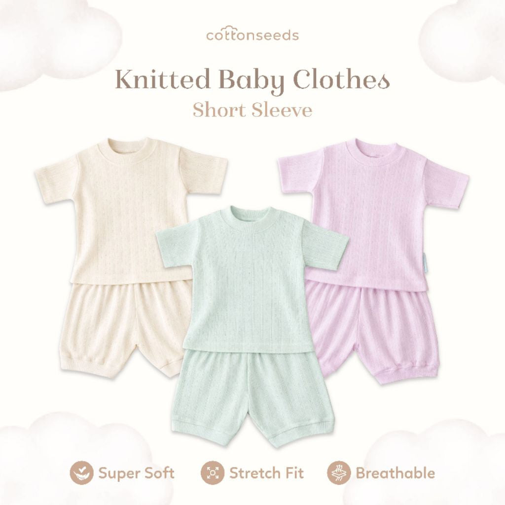 Cottonseeds Knitted Baby Clothes Short Sleeve