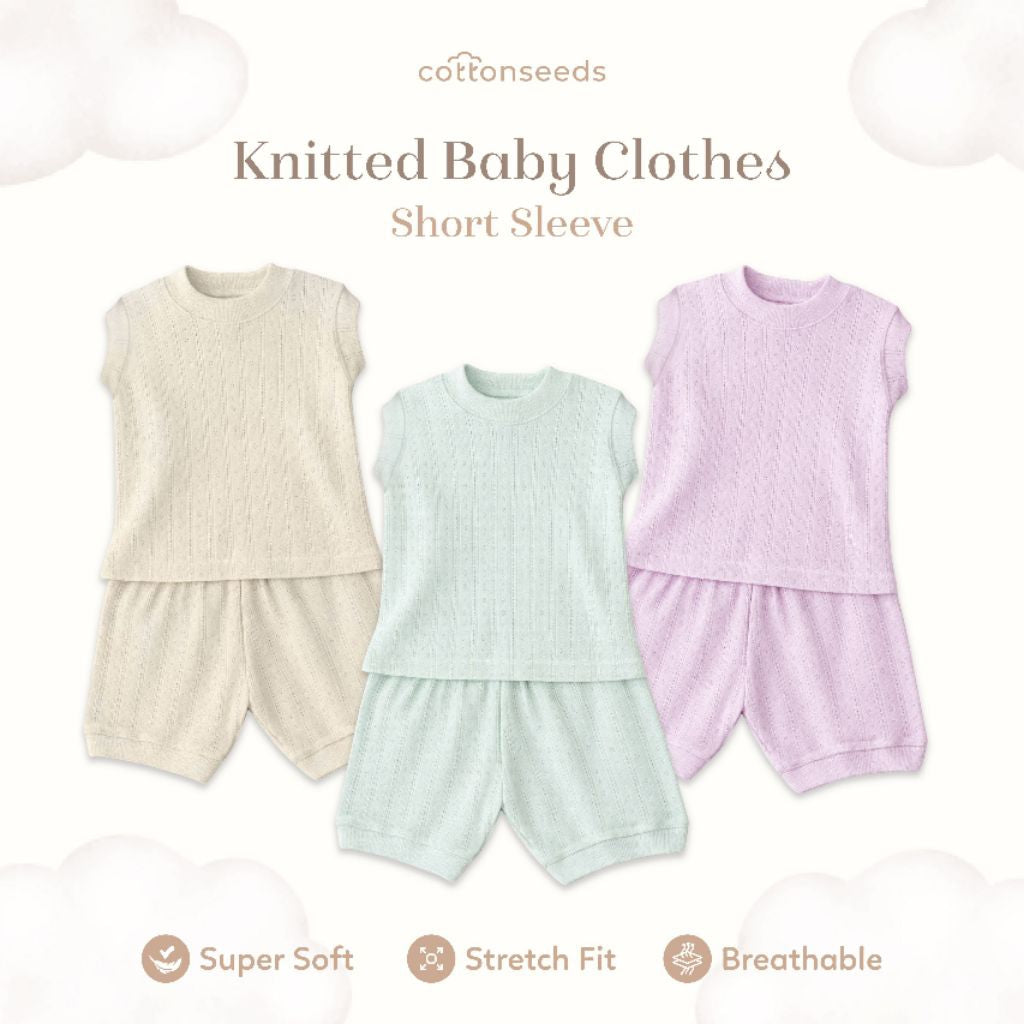Cottonseeds Knitted Baby Clothes Sleeveless