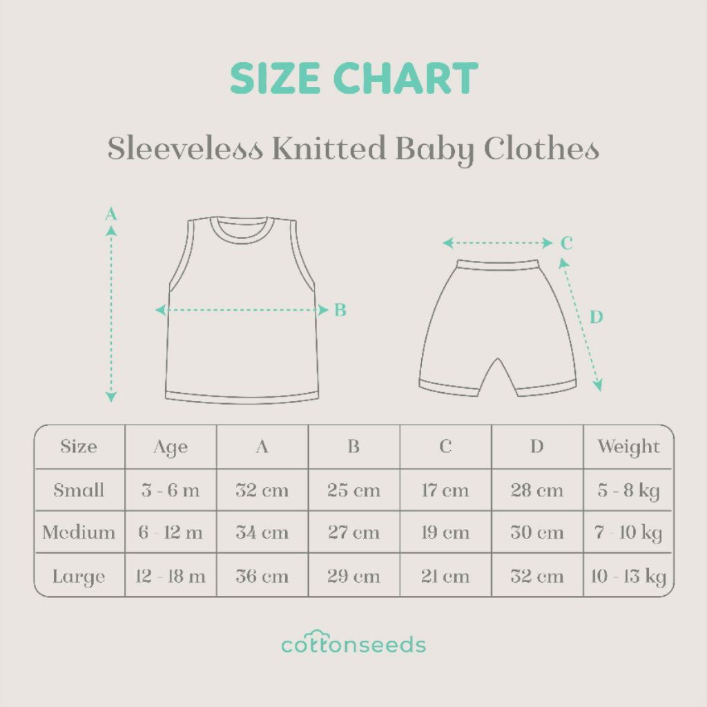 Cottonseeds Knitted Baby Clothes Sleeveless
